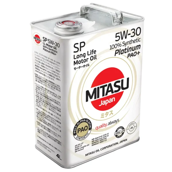aceite 5w30 sintetico pao long life mitasu 4l mj-111